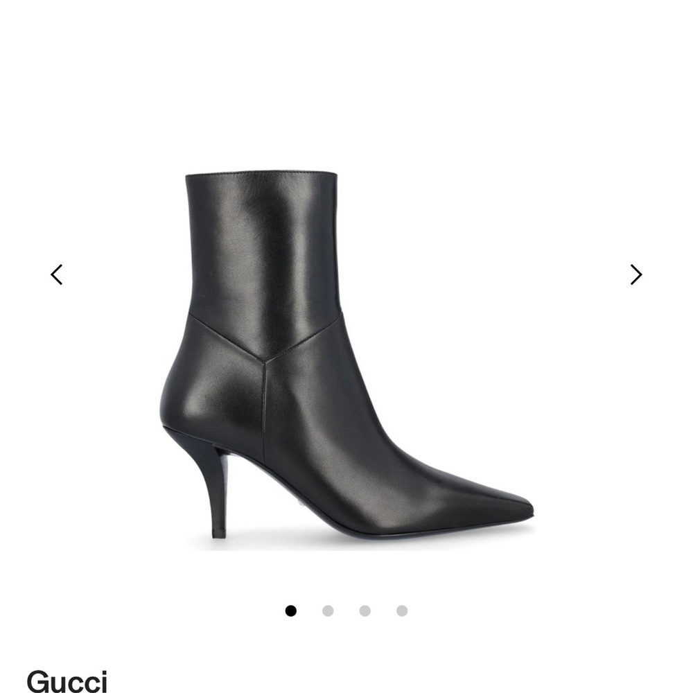 Gucci Side Zipped Pointed Toe Ankle Boots - Picture 12 of 16